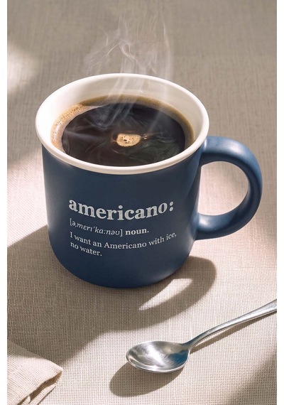 Americano Mottolu Lory Porselen Kupa 380 Ml Mavi