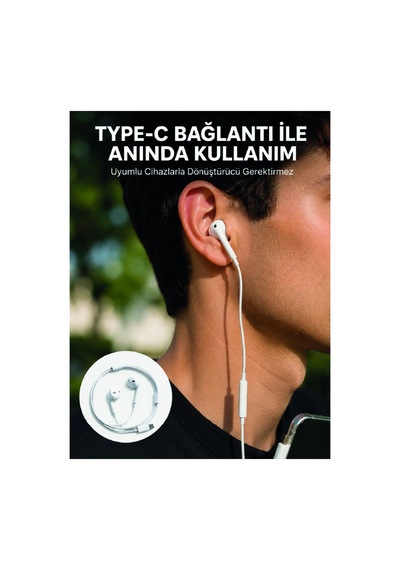 Type C Kablolu Kulak İçi Kulaklık Net Ses Ve Güçlü Bas Deneyimi Yeni Nesil Sarı Diğer