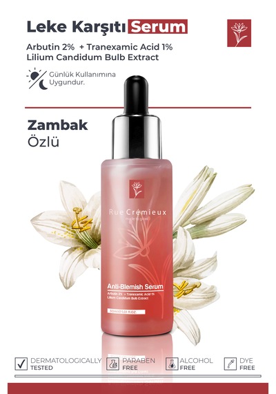 Leke Karşıtı Arbutin Zambak Özlü Cilt Bakım Serumu 30 Ml Arbutin %2 Tranexamic Acid %1 - Tk