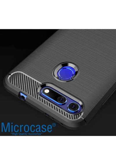 Huawei Honor View 20 Brushed Silikon Kilif + Cam (Seçiniz) 318242024 - Seçenek / Cam Koruma-Tempered Glass Istemiyorum