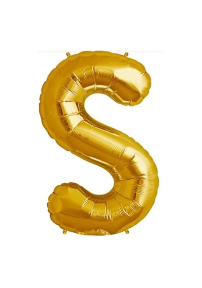 S Harf Folyo Balon Altın Gold 100 CM Doğum Günü. Yaş Günü. Parti