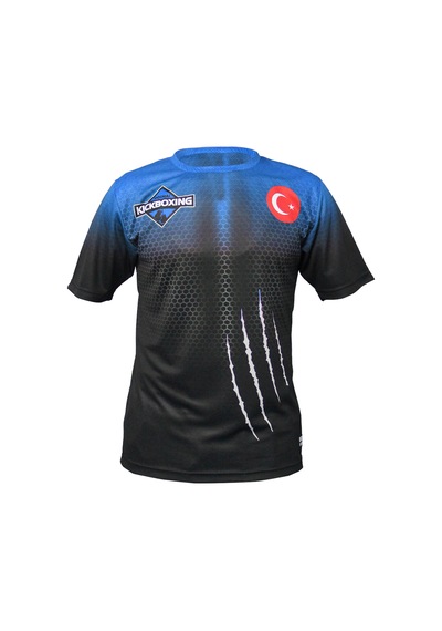 Dosmai Panther Power Dijital Baskılı Spor T-shirt Mavi Pst007
