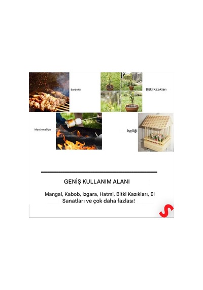Bambu Çöp Şiş, Kurabiye Çubuğu, 25 Cm X 90 Adet 0-99