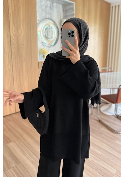 Kahijab Liora Premium Rayon Takım - Siyah Siyah