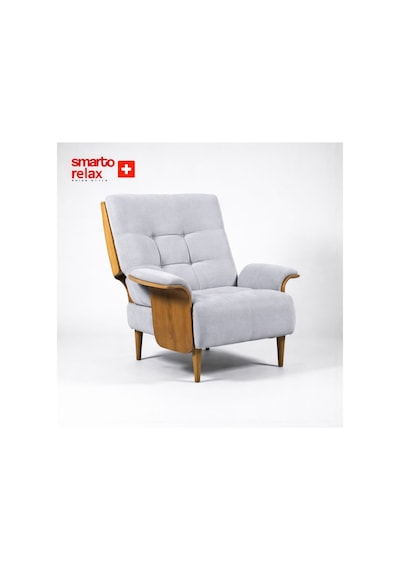 Smarto Genova Sabit Ergonomik Ekru Polyester Kumaş Tv Koltuğu Berjer Baba Koltuğu Beyaz