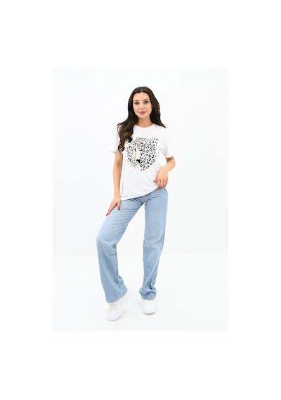 Kadın Leopar Baskılı T-shirt 1731-24 001