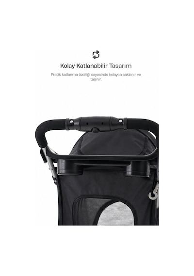 Justie Pet Sidney Kedi & Köpek Arabası 80 x 46 x 99 CM