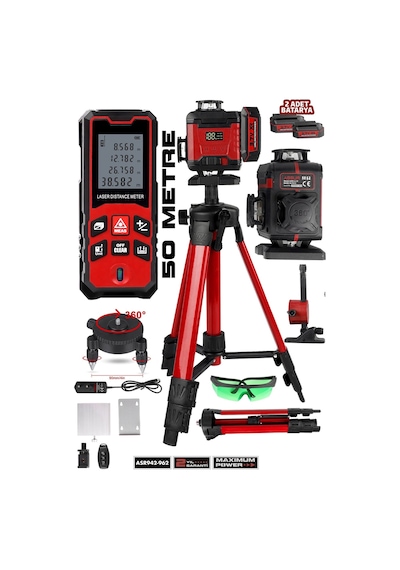 Lazer Metre + 360 16 Köşe Otomatik Hizalama Tripod'lu Lazer Metre Hizalama-3179