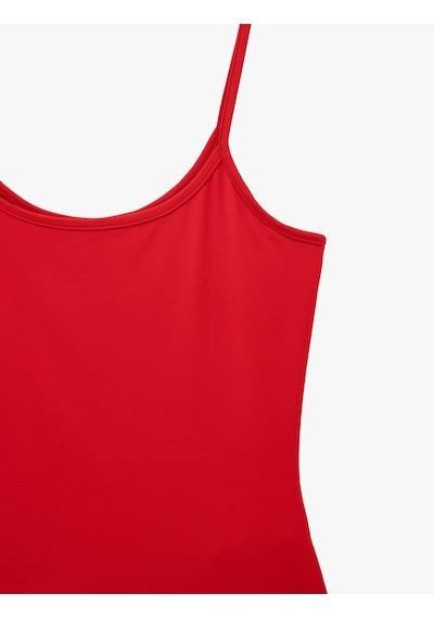 Koton U Yaka Kolsuz Slim Fit Basic Atlet Kırmızı 6sal30058ık