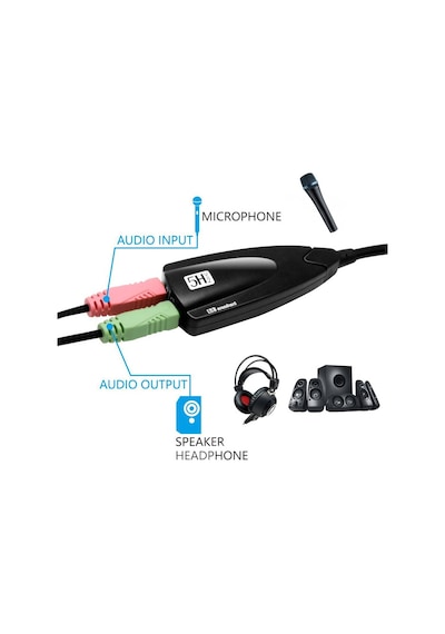 Wozlo 7.1 USB 12 Kanal 64 Bit 5HV2 Destekli Kablolu Audio Çevirici Harici Ses Kartı