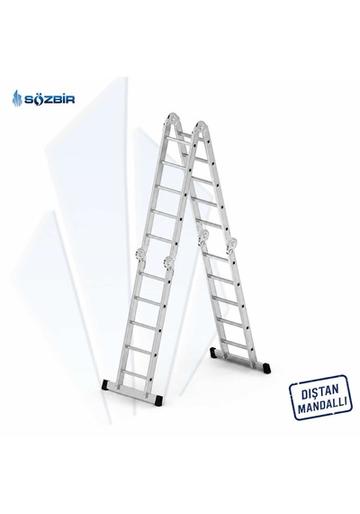 Sözbir 4 5 Toplamda 20 Basamaklı Akrobat Merdiven 1.6 Mm 5.70 Tam Acık Hali