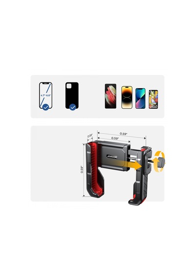 Jr-zs266 Bisiklet-motosiklet Kıskaçlı Telefon Tutucu 4.7"-7" Gido