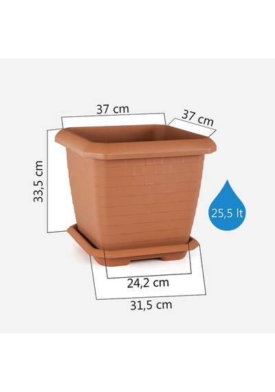 Serinova Hisar Saksı 25,5 Lt Kahve