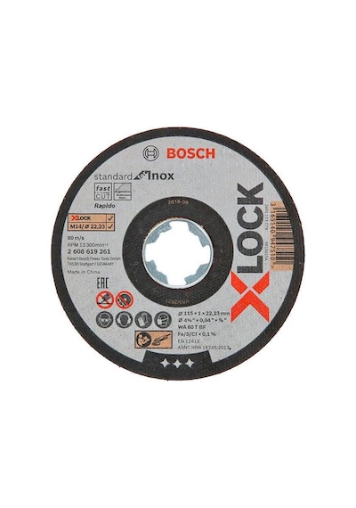 Bosch X-Lock 115x1 Standard For Inox Rapido Düz Kesici Disk