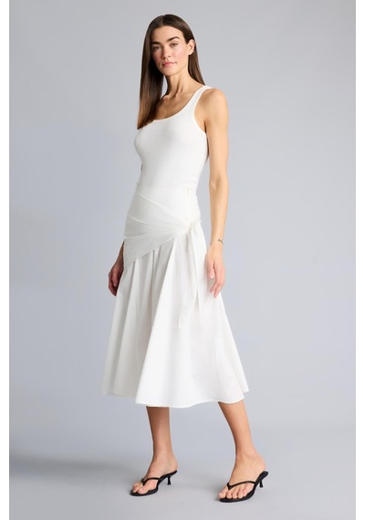 Defacto %100 Pamuk A Kesim Normal Bel Poplin Midi Etek H3435ax26smwt32 Beyaz-wt32