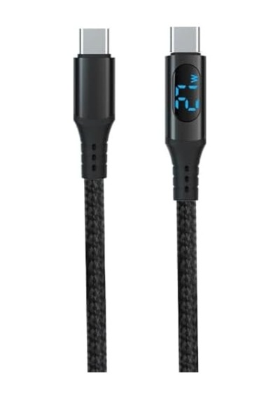 Pd60w Hızlı Şarj Kablosu, Led Ekranlı, 480mbps Type-c To Type-c Kablo, Usb C - Usb C Erkek - Erkek Kablo Tip C To Tip C 1 Metre U05cc3