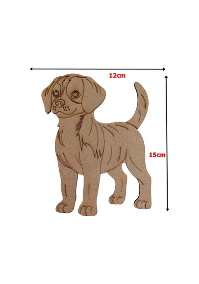 Boyanabilir Ahşap Köpek Figürü 15x12 Cm 10 Adet