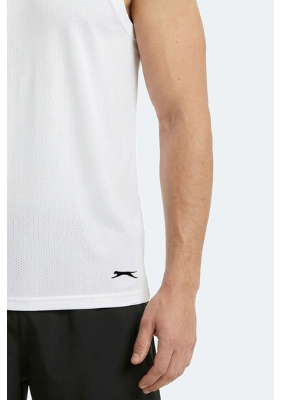 Slazenger Korba Erkek Kolsuz Beyaz Tişört Beyaz
