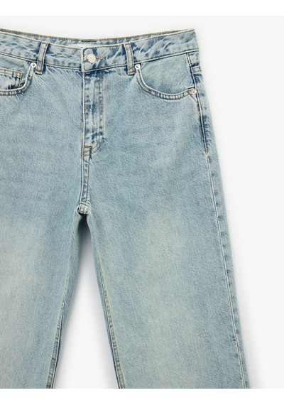 Koton Yüksek Bel Uzun Düz Paça Denim Pantolon - Longer Straight Fit Jean Açık İndigo 6sal40119md Açık İndigo Koton Yüksek Bel Uzun Düz Paça Denim Pantolon - Longer Straight Fit Jean Açık İndigo 6sal40119md Açık İndigo