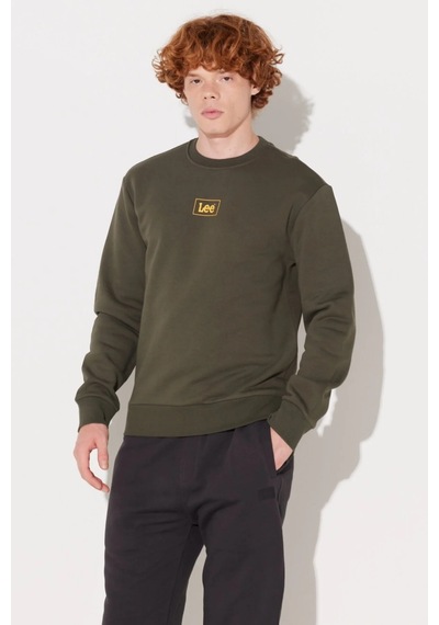 Lee Sıfır Yaka Regular Fit Haki Erkek Sweatshirt L212299801 001