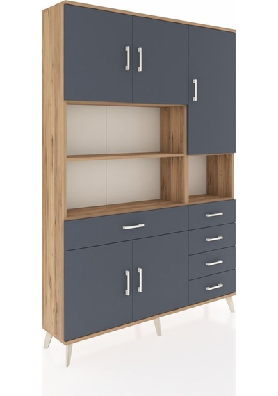Arges Dolap 9 Raflı 5 Çekmeceli 5 Kapaklı 132x30x195 Çam-antrasit/antrasit Antrasıt/antrasıt Arges Dolap 9 Raflı 5 Çekmeceli 5 Kapaklı 132x30x195 Çam-antrasit/antrasit Antrasıt/antrasıt