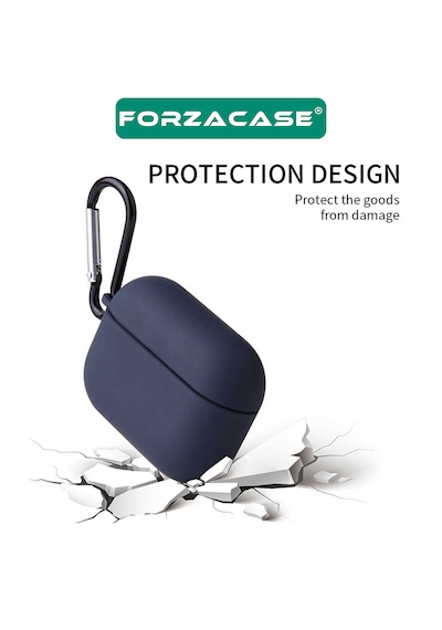Forzacase Apple Uyumlu AirPods Pro 3 İle Anahtar Askılıklı Bluetooth Kulaklık Kılıfı - Fc1125 Siyah