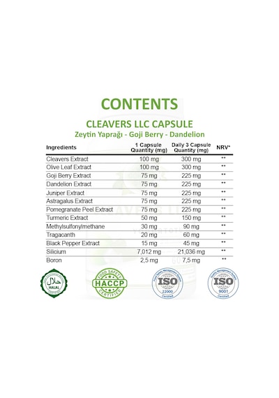 Gökçek Şifa Yoğurt Otu LLK (Cleavers Llc Capsule) 60 Kapsül