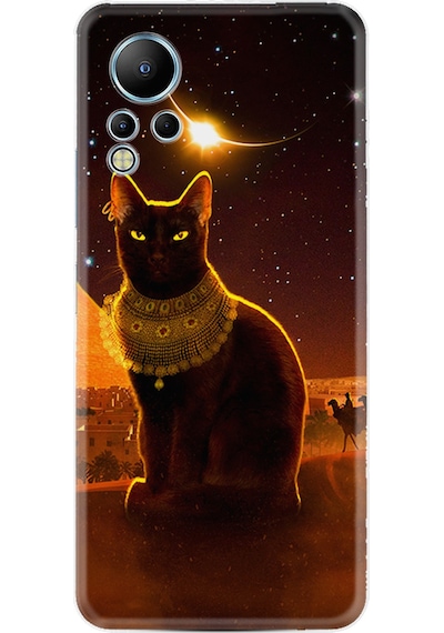 Infinix Note 12 Kılıf Resimli Desenli Silikon Platinium Series Kraliçe Kedi 1873