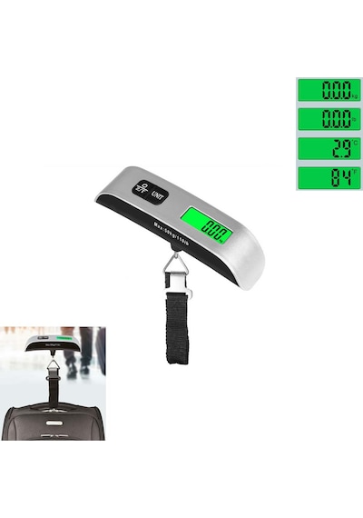 Zhibo Dijital El Bagaj Bavul Tartısı Seyahat Çantası Valiz Vb. Kantarı Fonksiyonlu Terazi Max 50 Kg