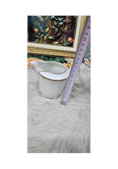 Antika Porselen Sütlük / Krema Sürahisi Altın Yaldızlı Vintage Şıklık Ekru