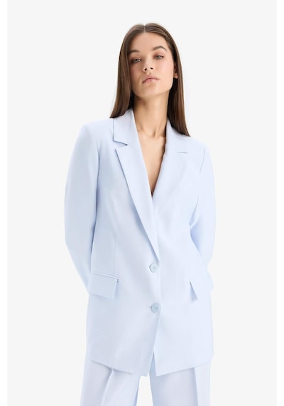 DeFacto Afra x Defacto Oversize Geniş Kalıp Tensel Blazer Ceket Z8276AZ25SPBE472 Mavi DeFacto Afra x Defacto Oversize Geniş Kalıp Tensel Blazer Ceket Z8276AZ25SPBE472 Mavi