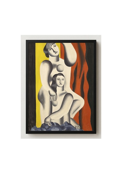 Modern Sanat Léger İki Kadın Çerçevesiz Poster 21x30 Cm A4 Tablo Modern Sanat Ekspresyonizm