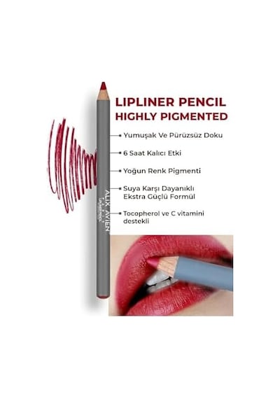 Uzun Süre Kalıcı Dağılma Yapmayan Nemlendirici Dudak Kalemi - Lipliner Pencil 15 Red 0