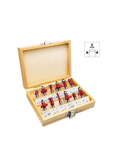 Rox Wood 0310 Ahşap Freze Seti 12 Parça Sap: 8mm
