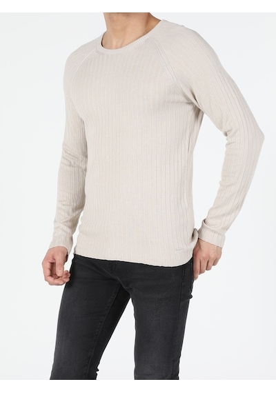 Colin's Slim Fit Bisiklet Yaka Erkek Bej Kazak CL1047125_Q1.V1_BEI