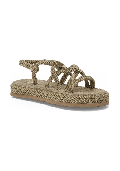 Butigo Hailey 6fx Naturel Kadın Düz Sandalet 000000000102688725 Bej
