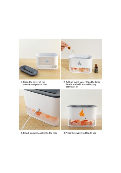 3d Alev Görünümlü Hava Nemlendirici Usb 250ml Himalaya Tuzlu Aroma Yayıcı Led Işıklı Hava Makinesi