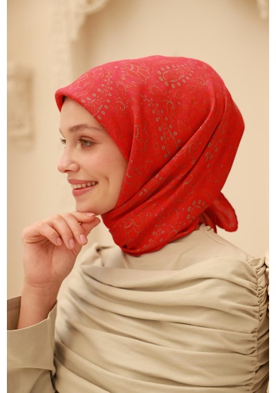 Silk Home Organik Eşarp 79015-31 Pembe, Kırmızı, Yeşil