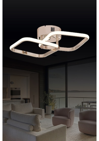 Pl 01 2 Model Gold 3 Renkli Salon Ve Oturma Odası İçin İdeal Alüminyum Avize, 45x10 Gold