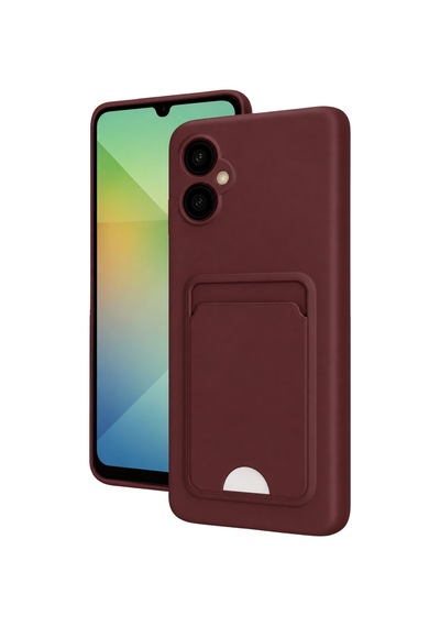 Samsung Galaxy A06 Kılıf Kelvin Kartvizitli Silikon - Bordo