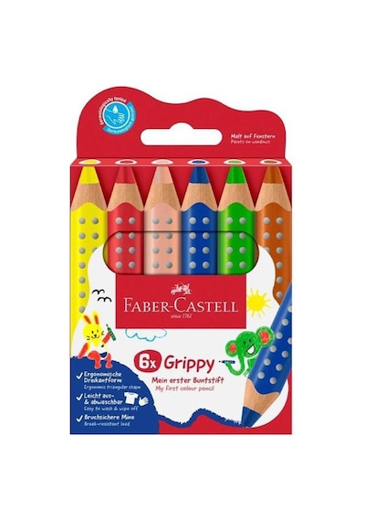 Faber-castell Grippy Boya Kalemi 6'lı Çok Renkli