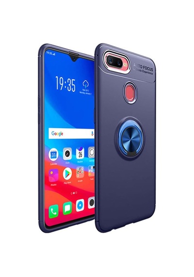Oppo A7X Kılıf Yüzüklü Tam Korumalı Silikon Kapak