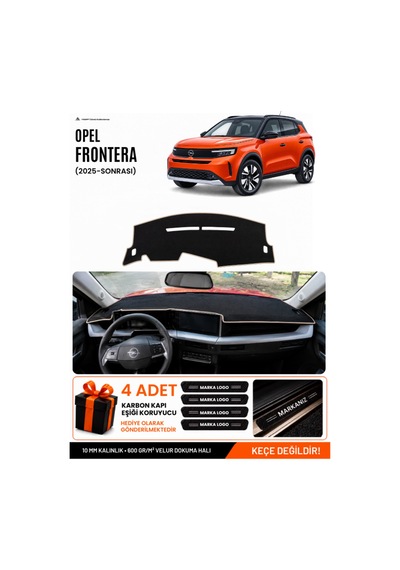 Opel Frontera 2025-sonrası Uyumlu Torpido Örtüsü, Torpido Kılıfı - Siyah-bej - Op025