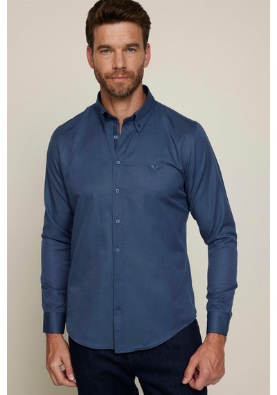 Tudors Erkek Slim Fit Dar Kesim Uzun Kollu Pamuklu Oxford Doku Petrol Renk Düğmeli Yaka Gömlek-23462 Petrol Tudors Erkek Slim Fit Dar Kesim Uzun Kollu Pamuklu Oxford Doku Petrol Renk Düğmeli Yaka Gömlek-23462 Petrol