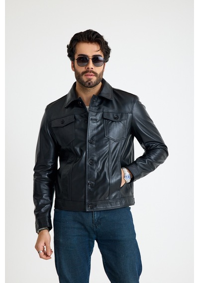 Franko Armondi Jean Model Reguler Erkek Deri Ceket E20-k-899-y Siyah