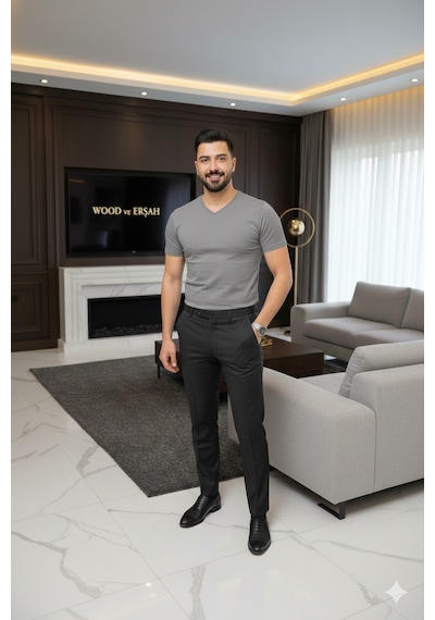 Lüx Wood Lüx Erşah 6'lı Ekonomik Paket V Yaka %95 Pamuk %5 Likra Full Esnek Penye Gri Lüx Wood Lüx Erşah 6'lı Ekonomik Paket V Yaka %95 Pamuk %5 Likra Full Esnek Penye Gri