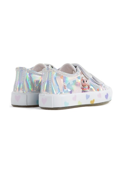 Artı Artı Ayakkabı Mia Kids-2401 Hologram 3d Kız Çocuk Cırtlı Işıklı Gümüş Sneakers Gümüş