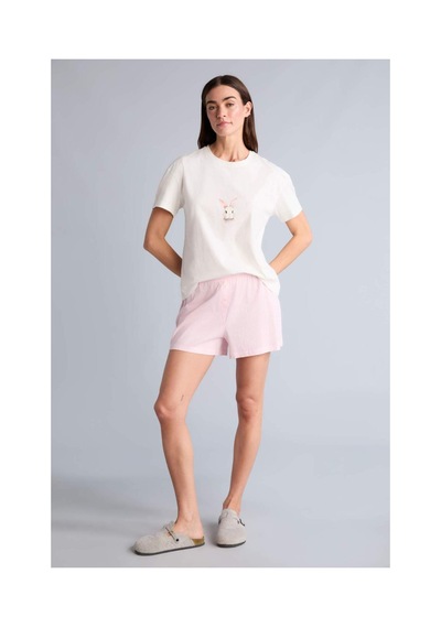 Defacto Regular Fıt Elastik Bel Kısa Kollu 2li Açık Pembe Pijama Takım G9857ax26smpn648 Pembe-pn648