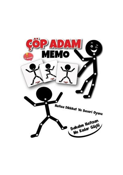 Çöp Adam Memo Kart Oyunu Hafıza Dikkat Ve Zeka Geliştirici Eğitici Aile Oyunu 3+ Yaş