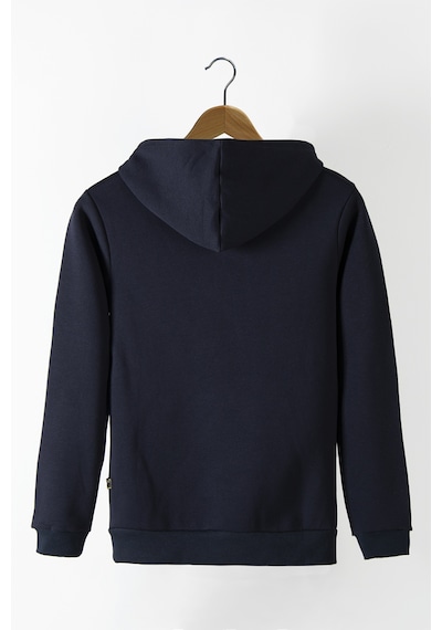 Terapi Men Erkek Lacivert Kapüşonlu Kanguru Cepli Basic Sweatshirt Lacivert